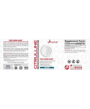 Buy Metabolic Nutrition Citrulline Powder 100g - Premium L-Arginine Supplement for Enhanced Performance & Recovery - Worldwide Shipping - Buy Online on GoSupps.com