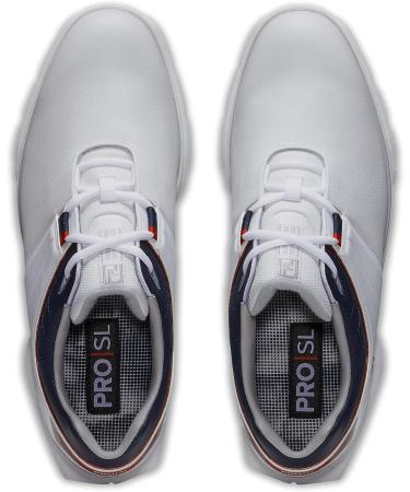 FootJoy Men's Pro/SL Golf Shoes 9.5 - White/Navy/Red | Premium Performance and Style - Buy Online on GoSupps.com