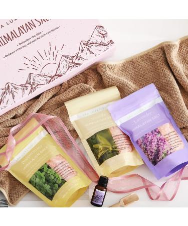 Lavender Epsom Salt & Himalayan Bath Salt 3-Pack Set for Women - Perfect Mother's Day Gift - 16oz/454g - Buy Online on GoSupps.com