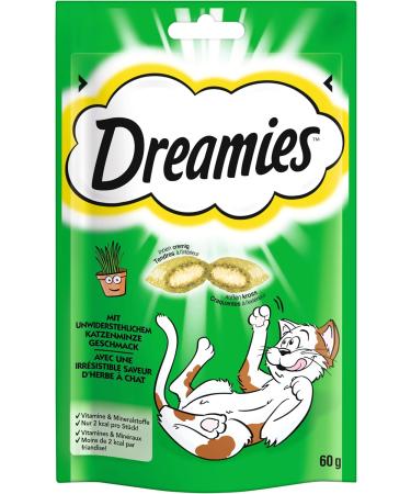 Dreamies Cat Snacks with Catnip - Creamy & Crispy Treats 6x60g | International Shipping Available - Buy Online on GoSupps.com