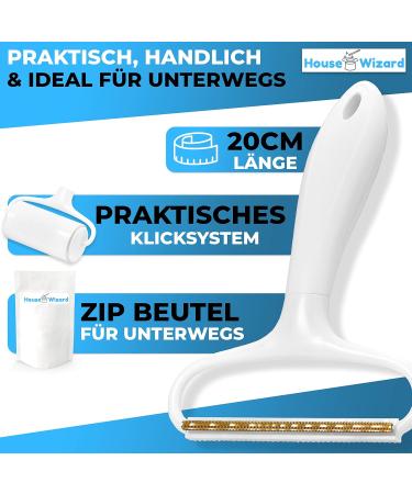 House Wizard Portable Lint Remover 3-in-1 Set | Pilling Razor Lint Roller & Pet Hair Remover - Interchangeable Attachments - Buy Online on GoSupps.com
