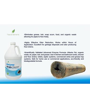 Natural Elements Enzyme Drain Cleaner | 1 Gallon - Digest Grease Fats & Paper Buildup in Drains Septic Tanks & Pipes | Eco-Friendly Solution for Home & Commercial Use - Buy Online on GoSupps.com