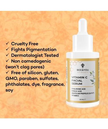 Buy BEE and YOU Anti Aging Face Cream Serum - Vitamin C Moisturizer & Skin Brightener with Bee Propolis | 1 fl oz - Shop Internationally - Buy Online on GoSupps.com