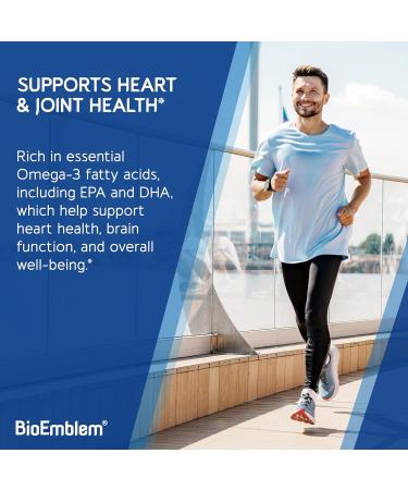 BioEmblem Omega-3 Fish Oil 2000mg - Small Size Softgels High Absorption Form Sustainable - 1400mg EPA &DHA Plus Vitamin D3 Non-GMO Heart Joint & Brain Health Fish Oil Supplement 240 Ct 240 Count (Pack of 1) - Buy Online on GoSupps.com