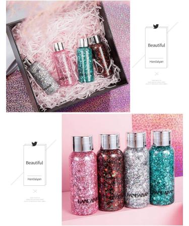 Glitter Holographic Chunky Gel - Mermaid Liquid Eyeshadow & Body Gel in 3 Colors | Festival Glitter Cosmetic for Face Hair & Nail Makeup - Buy Online on GoSupps.com