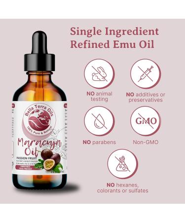 Bella Terra Oils - Maracuja (Passion Fruit) Oil 8 oz - A Symphony of B-Vitamins & Antioxidants Immerse in The Luxury of Silky Soft Skin - Buy Online on GoSupps.com