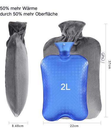 Buy Kufl XXL 3L Hot Water Bottle - Relieve Menstrual Back Cold & Stomach Pain - Gray Heat Bottle for Adults - Buy Online on GoSupps.com