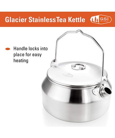 GSI Outdoors Glacier Stainless Steel Tea Kettle 1 qt. | Camping & RV - Buy Online on GoSupps.com