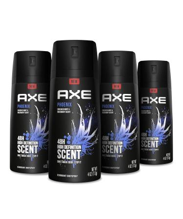 AXE Antiperspirant Deodorant for Men Phoenix 4PK 48H Sweat & Odor Protection for Long Lasting Freshness & Body Spray Deodorant For Long Lasting Odor Protection - Buy Online on GoSupps.com