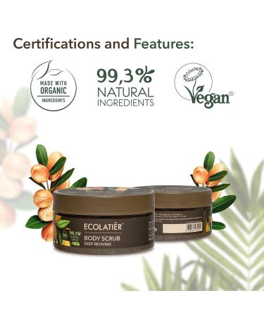 Deep Reviving Organic Argan Oil Body Scrub - 99.3% Natural Exfoliating Scrub for Women & Men | Vegan Skin Exfoliator 8.5 Fl Oz - Buy Online on GoSupps.com
