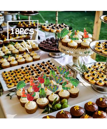 S-Cp-0040 Ice Cream Fruit Dessert Cupcake Topper Colorful Glitter Happy Birthday Sensory Pop Game Theme Decor Supplies Baby Shower Boys Girls Birthday Party Decorations - Buy Online on GoSupps.com