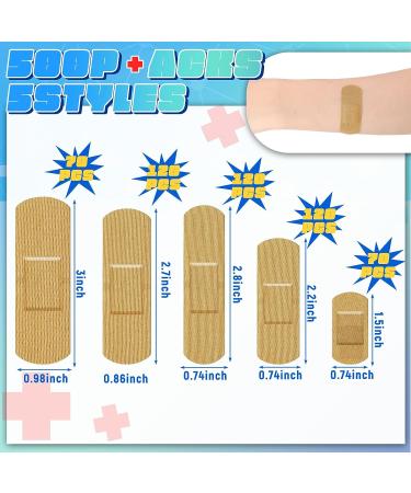 Supervitae 500 Pcs Assorted Sizes Fabric Adhesive Bandages for Family First Aid - Flexible, Breathable, Patch Style Bandages - Buy Online on GoSupps.com