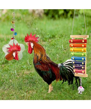 Woiworco Chicken Coop Accessories: 7 Pack Chicken Toys - Xylophone, Swing, Mirror, Pecking, Vegetable Feeder & More - Buy Online on GoSupps.com