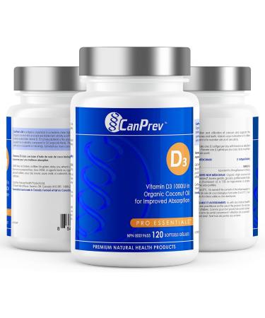 CanPrev D3 - Organic Coconut Oil | 120 Softgels | Pack of 1 l Helps Build And Maintain Bone Health 120 count (Pack of 1) - Buy Online on GoSupps.com