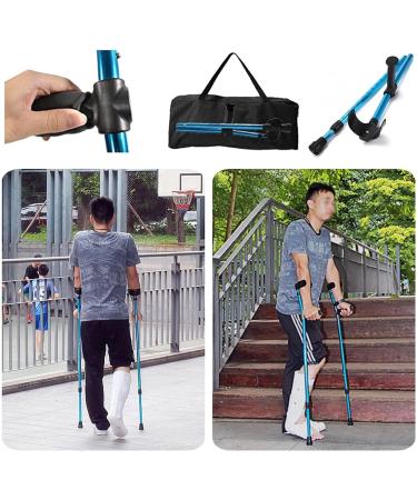 Ergonomic Forearm Crutches Height Adjustable Aluminum Crutches Blue Elbow Crutches Folding Walking Sticks Made in China Smooth Sailing - Buy Online on GoSupps.com