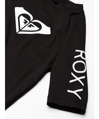 Roxy Girls' Whole Hearted Short Sleeve Rashguard - Size 8, Black Anthracite - Buy Online on GoSupps.com