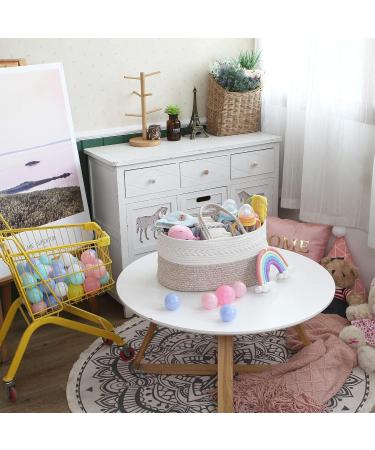 Hinwar Baby Diaper Caddy | Portable Organizer for Infants & Toddlers | Cotton Rope Bag with Removable Divider | Newborn Shower Gift | Brown - Buy Online on GoSupps.com