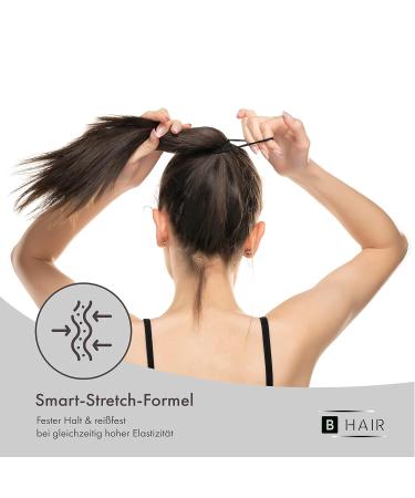 Buy B Hair Black Elastic Hair Ties | 50 Metal-Free Bands for Women Men Girls & Boys | Versatile 4mm Thick 4.5cm Diameter Hair Accessories - Buy Online on GoSupps.com