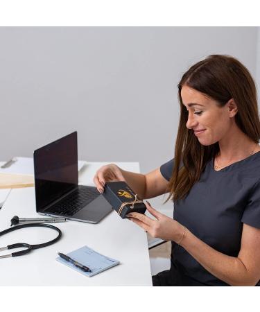 Stethoscope Holder Hip Clip with Secure Magnetic Closure - Fits All Brands, Includes Replacement Ear Tips (Black) - Buy Online on GoSupps.com