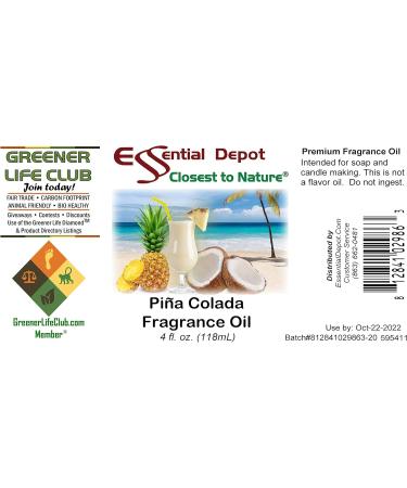 Pina Colada Fragrance Oil - 4 oz Amber Glass Bottle | Premium Scent for Candles Soap & Diffusers - International Shipping Available - Buy Online on GoSupps.com