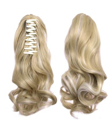 ZSLJSWDZ Hairpiece Braid Ponytail Hair Extension Natural Wavy Hairpiece(Blonde)