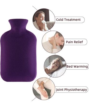 Samply 2L Hot Water Bottle with Soft Cover - Neck & Shoulder Pain Relief - Hot/Cold Therapy for Hand & Feet - Purple/Dark Purple - Buy Online on GoSupps.com
