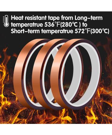 10 Rolls Heat Resistant Sublimation Tapes - 10mm X 33m - Ideal for Heat Press, Electronics, Soldering - Adhesive Vinyl, No Residue - Buy Online on GoSupps.com