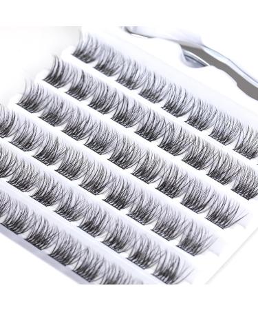 SISILILY 6 Rows Cluster Lashes C Curl DIY Eyelash Extension Kit 12mm Length - Reusable 3D False Eyelashes with Flat Tweezer (DM04-12mm) - Buy Online on GoSupps.com