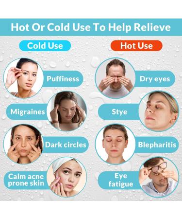 MIVORA Cooling Gel Mask for Puffy Eyes - Hot Cold Therapy for Migraine, Dark Circles, Sinus Pain - Reusable, Light Blue - Buy Online on GoSupps.com