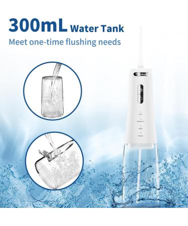 Buy Cordless Water Dental Flosser | 4 Modes 5 Jet Tips IPX7 Waterproof 300ML Tank Type-C Charge - Ideal for Travel - Buy Online on GoSupps.com