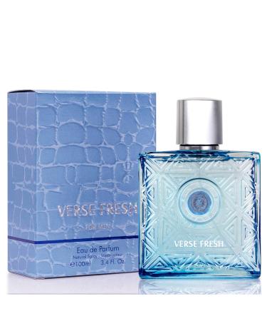 NovoGlow Verse Fresh for Men - 3.4 Fl Oz Eau De Parfum Spray for Men - Long Lasting Citrusy Floral & Woodsy Fragrance Smell Fresh All Day Long Gift for Men for All Occasions