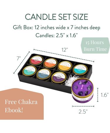 Chakra Candle Box Set of 7 with Crystals | Aromatherapy & Meditation Candles | Perfect Gift for Yoga & Reiki - Buy Online on GoSupps.com