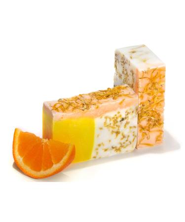 Orange Calendula Oil Soap (4oz) - Handmade Bar with Orange Yuzu, Essential Oils, and Flower Petals - Organic & All-Natural | Falls River Soap Co - Buy Online on GoSupps.com