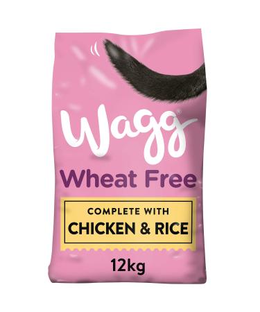 Wagg Wheat Free Complete Dry Adult Dog Food Chicken & Rice 12kg - For Sensitive Stomachs Chicken Rice 12 kg (Pack of 1)