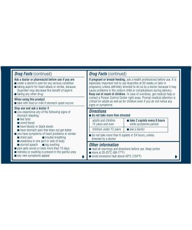 Advil Dual Action Coated Caplets with Acetaminophen Ibuprofen 125 Mg and Acetaminophen 250Mg 144 Count 18 Bonus Caplets - Buy Online on GoSupps.com