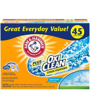 Arm & Hammer Plus OxiClean Powder Laundry Detergent, Fresh Scent, 45 Loads