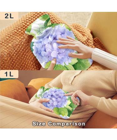 NAANLE Watercolor Hot Water Bottle with Cover - Floral Hydrangeas 2L | Menstrual Cramps Relief & Heat Therapy - Buy Online on GoSupps.com
