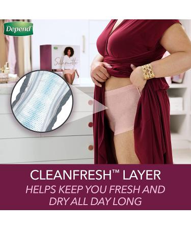 Depend Silhouette Women's Incontinence & Postpartum Underwear - Large 52 Ct (Pink), Maximum Absorbency - Buy Online on GoSupps.com