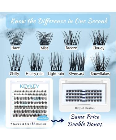 Snowflakes C-Mix 84 Pcs Cluster Lashes DIY Eyelash Extensions (8-16mm) - Soft and Comfortable Individual Lash Clusters - Buy Online on GoSupps.com