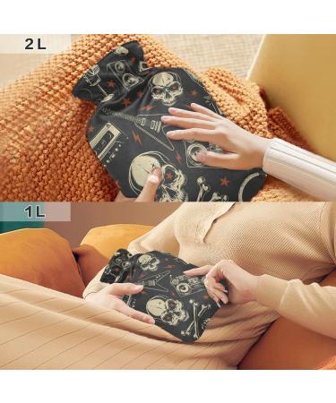 Buy Skull BAP Free Hot Water Bottle with Cover - 2L Large Pain Relief Bag for Headaches Neck & Shoulders - International Shipping Available - Buy Online on GoSupps.com