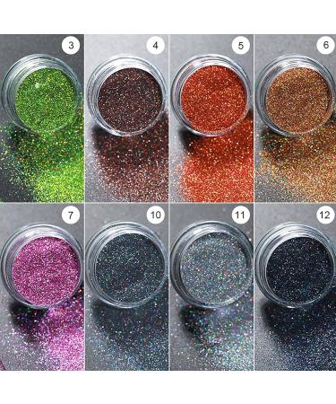 MKNZOME Chrome Nail Powder Kit - 12 Colors Metallic Mirror Effect Holographic Glitter Pigment for Gel Nails - Nail Art Supplies - Buy Online on GoSupps.com