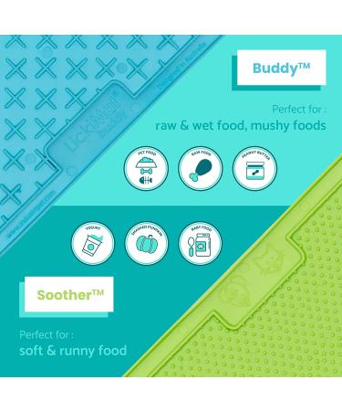 Lickimat Classic Dog Slow Feeder | Boredom & Anxiety Reduction | Perfect for Treats & Peanut Butter | Fun Alternative to Slow Feed Bowl | Green & Turquoise - Buy Online on GoSupps.com