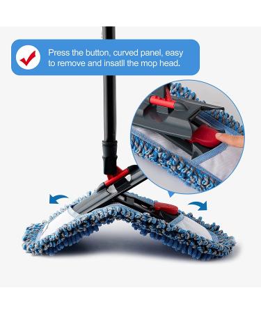 CLEANHOME Microfiber Dust Mop for Dry and Wet Cleaning - Professional Flat Mop for Tile, Hardwood, and Marble Floors with Extra Chenille Refill Pad - Buy Online on GoSupps.com