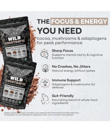 Organic Cocotropic Superfood Mushroom Hot Chocolate Mix 8 oz | Non-GMO Vegan Gluten Free Reishi Mushrooms Chaga 8 Ounce (Pack of 1) - Buy Online on GoSupps.com