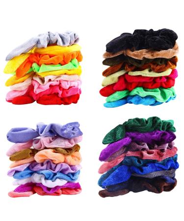 30pcs Easter Bunny Ear Hair Scrunchies - Velvet Bow Hair Ties & Elastic Bobbles - Buy Online on GoSupps.com