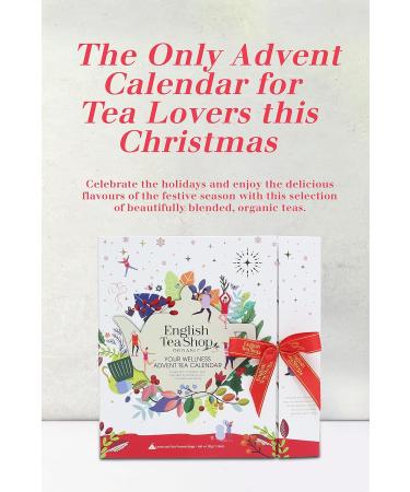 English Tea Shop Organic Book Style White Advent Calendar - 25 Loose Leaf Tea Pyramid Bags - 13 Different Flavours. 50 g U058977 - Buy Online on GoSupps.com
