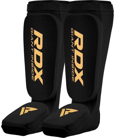 RDX Shin Guards Kickboxing Muay Thai | SATRA Approved MMA Leg Instep Pads | Sparring Training Gear for Martial Arts Boxing | Elasticated Protector for Karate BJJ Taekwondo | Men Women Black Medium - Buy Online on GoSupps.com