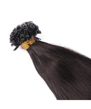 Premium #1B Black Brown 60cm Keratin Bond Hair Extensions - 50 Strands U-Tip 100% Remy Real Hair | Novon Hair Extensions - Buy Online on GoSupps.com