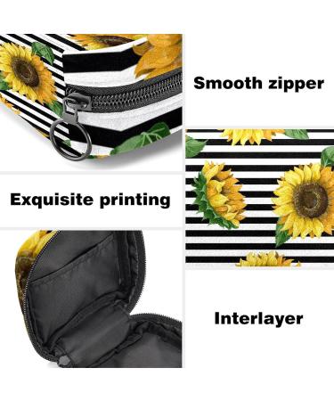 Women's Travel Makeup Organizer Bag with Menstrual Cup Pocket - Large Capacity Floral Design | Perfect for Travel & Storage - Buy Online on GoSupps.com