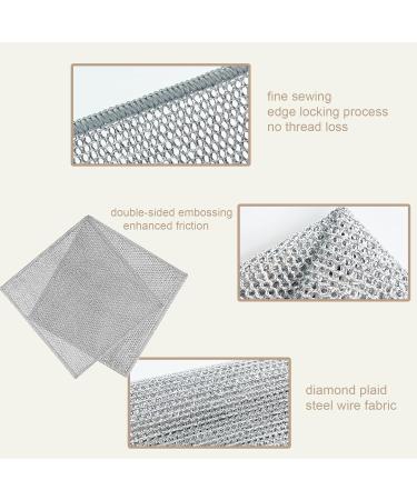 5 Pack Wire Dishwashing Rags Dual Layer Wire Dishwashing Rags Multipurpose Wire Dishwashing for Wet and Dry Non-Scratch Wire Dish Cloths Kitchen Wire Dishcloth Cleans for Dishes Sinks Stove Tops Duallayer - Buy Online on GoSupps.com